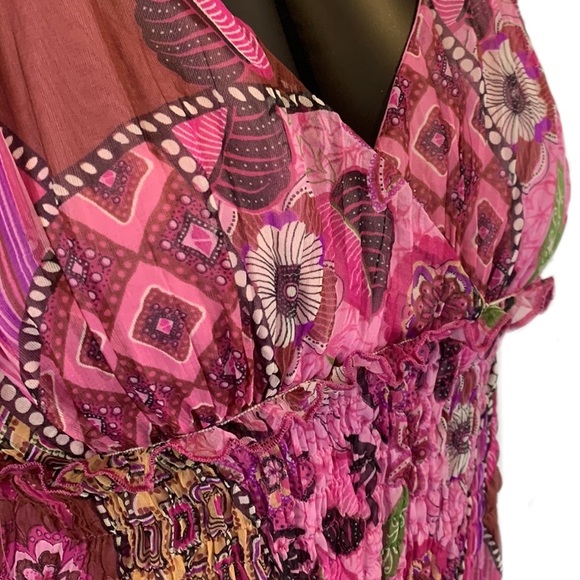 Bisou Bisou Halter Style Asymmetric Midi Dress Pink Women's Size 8 - Picture 4 of 11